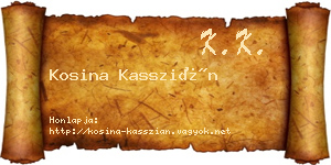 Kosina Kasszián névjegykártya
